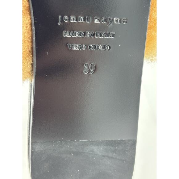 Jenni Kayne Shearling Slides Tan Tan Size 39 / 9 Point Toe Flats - Picture 9 of 14